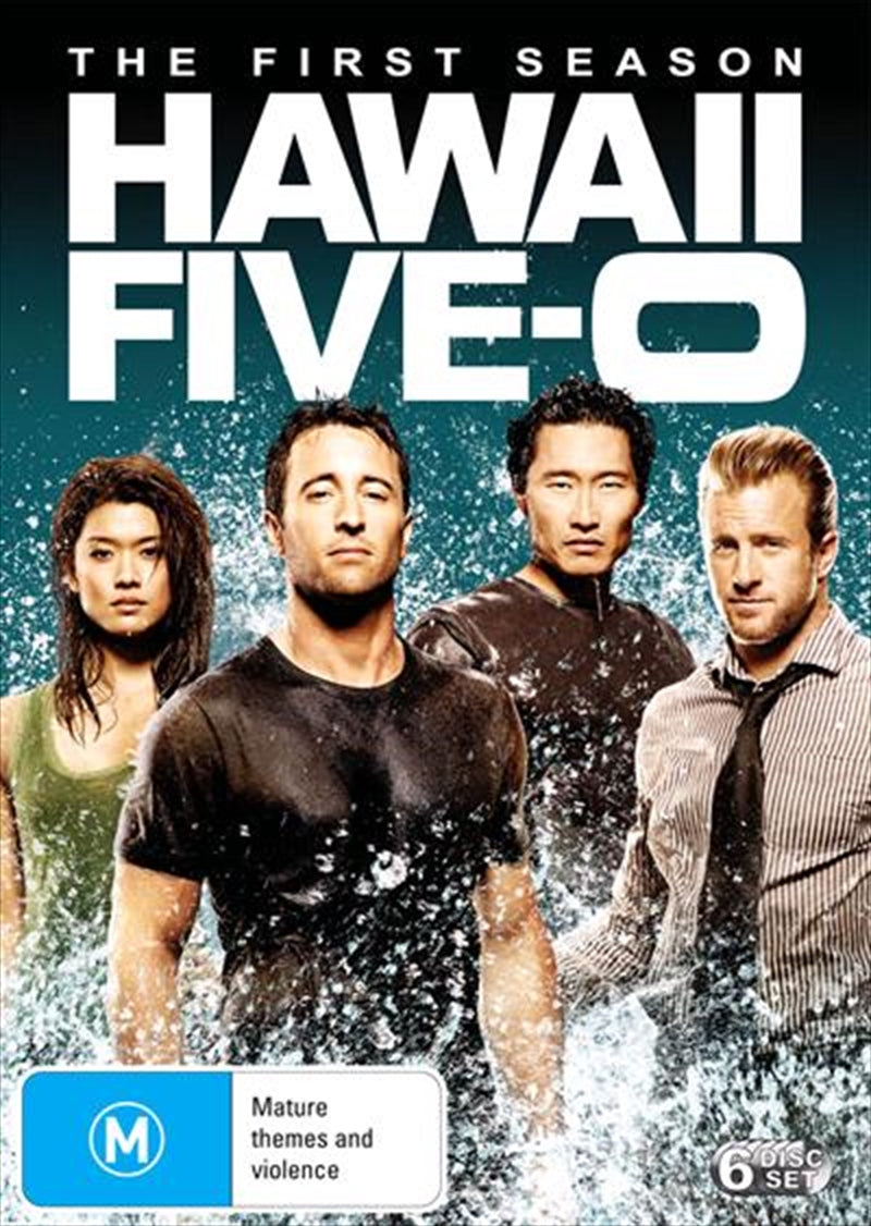 Hawaii Five-O Season 1 DVD box set featuring action-packed episodes and special features.