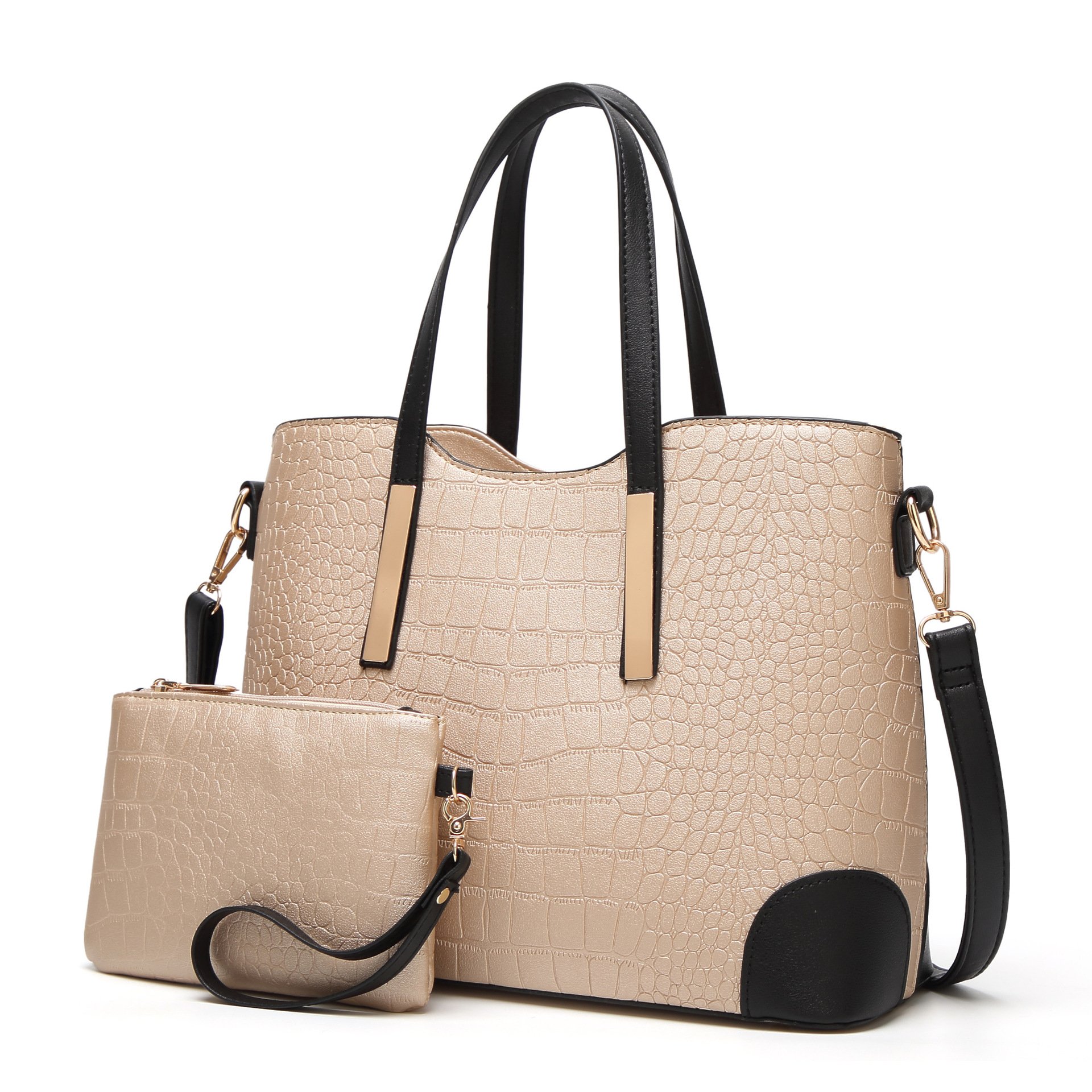 HBP Casual Tote women's bag in embossed leather, showcasing its stylish design and practical features.