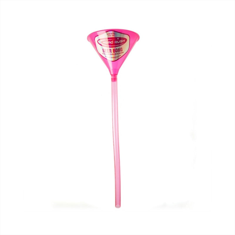 Head Rush Pink Beer Bong featuring a bright pink funnel and transparent pink tube, perfect for parties.