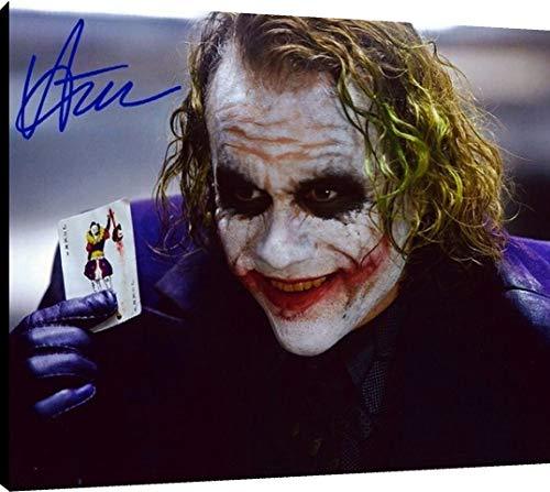 Heath Ledger autograph replica print canvas wall art featuring a printed signature, available in multiple sizes for home or office decor.