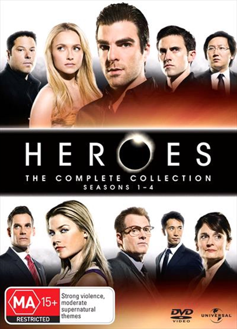 Heroes Season 1-4 Boxset DVD featuring 22 discs and exclusive bonus content.