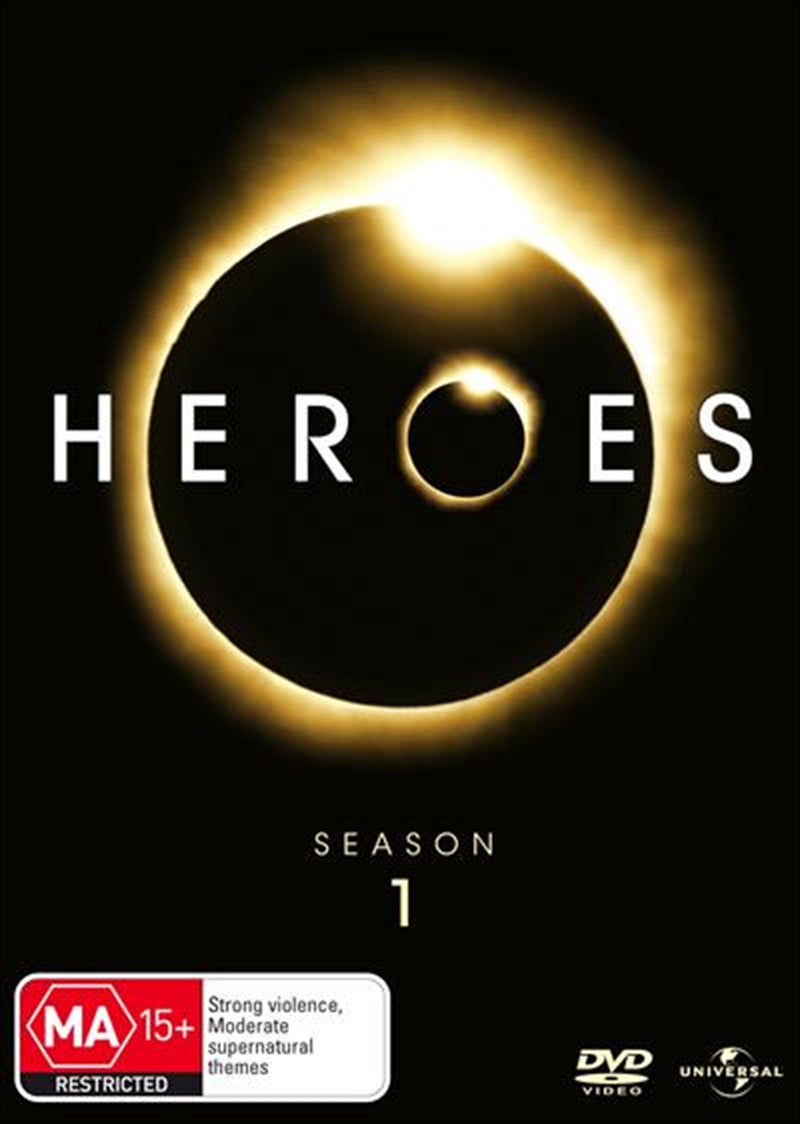 Heroes - Season 1 DVD cover featuring main characters with dramatic artwork.