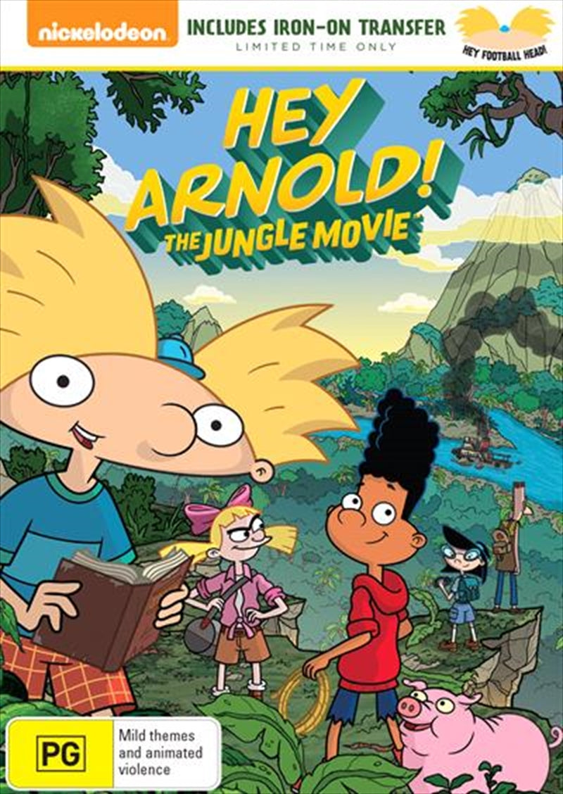 Hey Arnold - The Jungle Movie T-Shirt Transfer DVD cover featuring Arnold and jungle scenery.