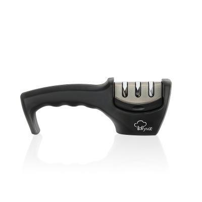 High Quality 3-stage Household Kitchen Fast Knife Sharpener with ergonomic handle and non-slip base, designed for sharpening various knife types.