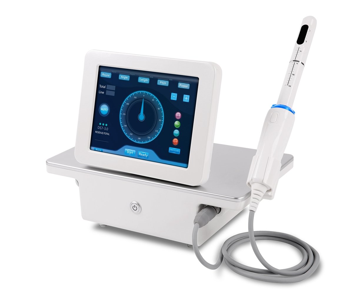 Portable HIFU Focused Ultrasound Wave device for vaginal tightening and rejuvenation, showcasing its sleek design and functionality.