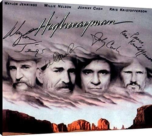 Highwaymen Autograph Replica Print Canvas Wall Art featuring vibrant colors and printed signatures, perfect for home or office decor.