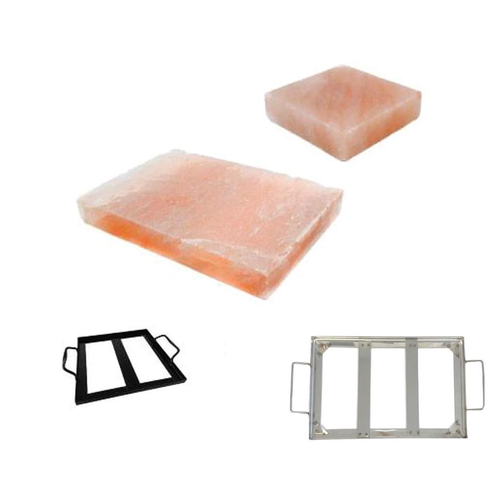 Himalayan Pink Salt Cooking Block and Tray, showcasing its natural crystal texture and beautiful hues.