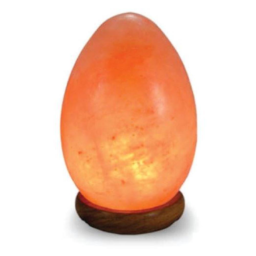 Himalayan Pink Salt Lamp in egg cone shape, beautifully carved crystal rock emitting a warm glow, perfect for home decor and wellness.