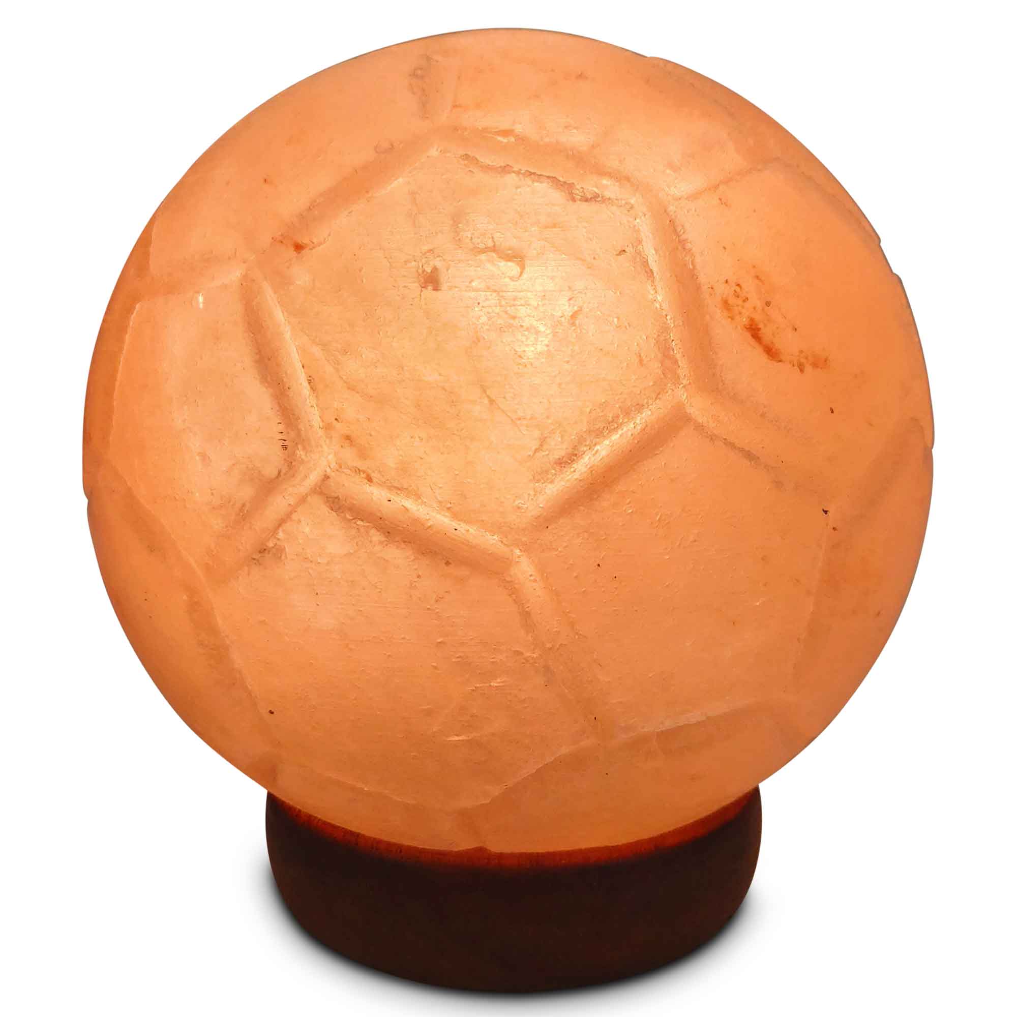 A beautifully carved Himalayan Pink Salt Lamp emitting a warm glow, showcasing its unique shape and natural texture.