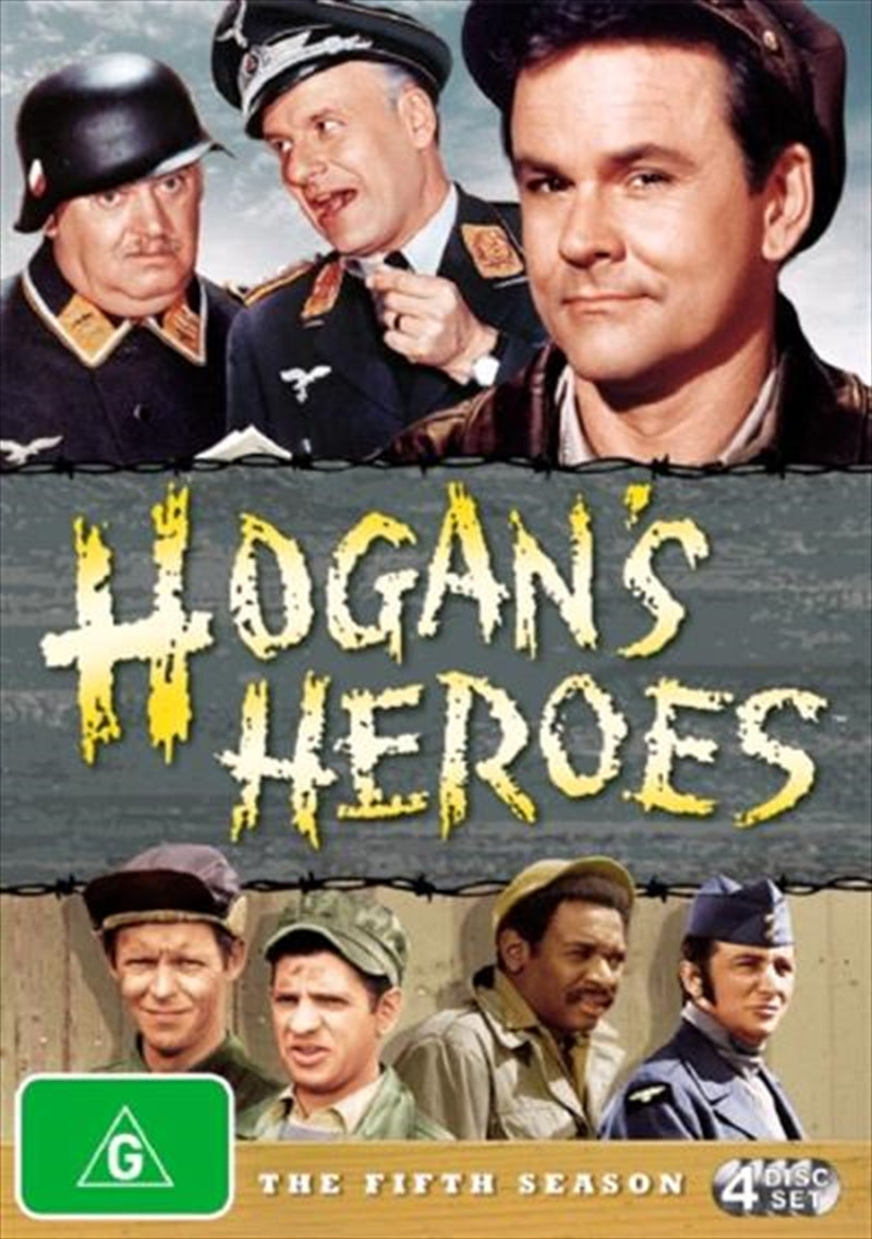 Hogan's Heroes The Fifth Season DVD cover featuring Colonel Hogan and his team in a comedic pose.