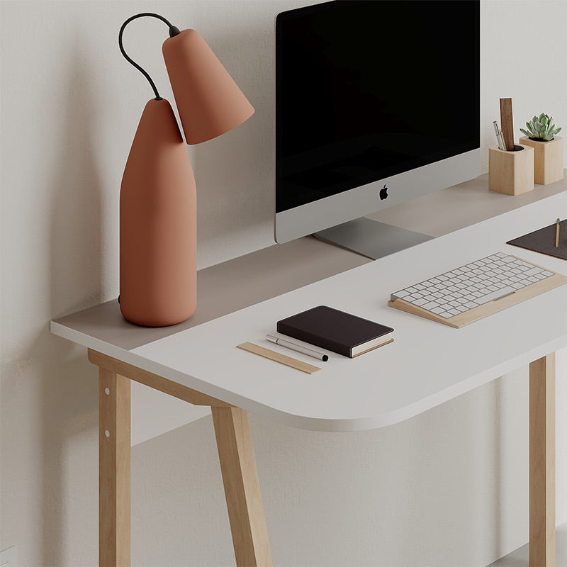 Home Desk GIULIA in light mocha and white, featuring a sleek design and durable melamine surface, perfect for home or office use.