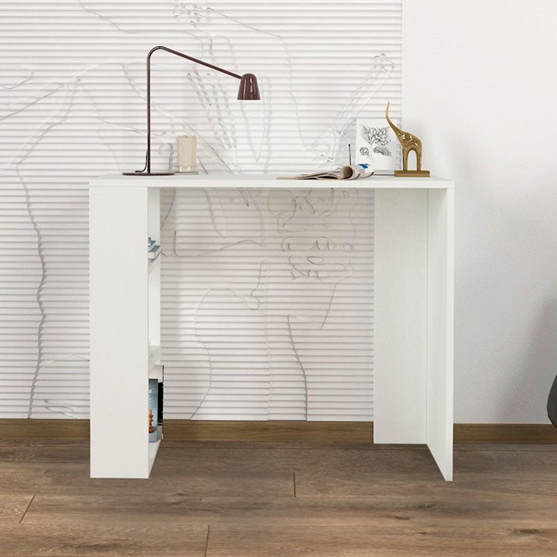 Home Desk MARINA in white melamine finish, featuring a modern design and compact dimensions of 90x40x74 cm.