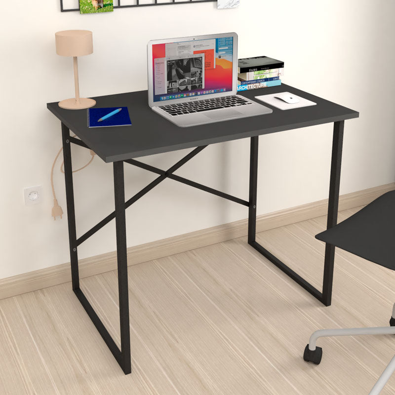 HOME Anthracite Home Office Desk with sleek design and durable melamine surface, perfect for modern workspaces.