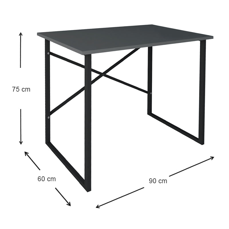 HOME Anthracite Home Office Desk with sleek design and durable melamine surface, perfect for modern workspaces.