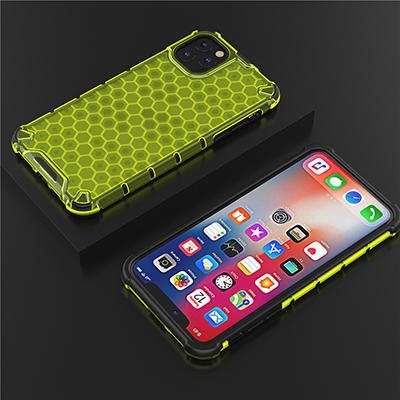 Honeycomb Rugged Hybrid Armor Case for iPhone 11 Pro Max, showcasing its durable design and kickstand feature.