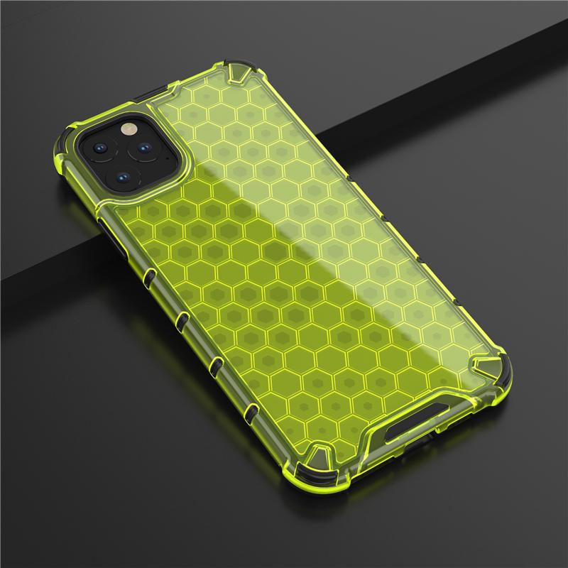 Honeycomb Rugged Hybrid Armor Case for iPhone 11 Pro Max, showcasing its durable design and kickstand feature.