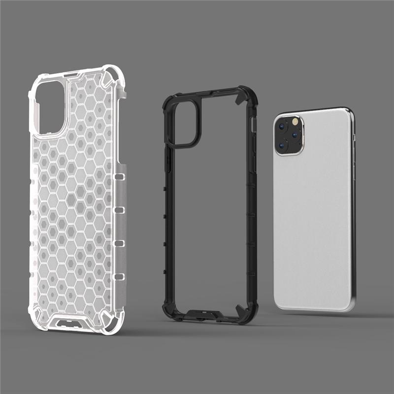 Honeycomb Rugged Hybrid Armor Case for iPhone 11 Pro Max, showcasing its durable design and kickstand feature.