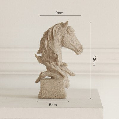 A beautifully hand-painted horse head statue, showcasing intricate details and elegant design, perfect for home decor.