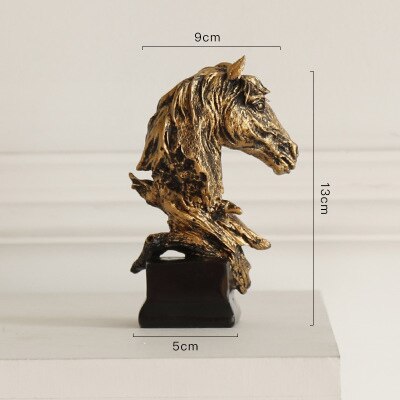 A beautifully hand-painted horse head statue, showcasing intricate details and elegant design, perfect for home decor.