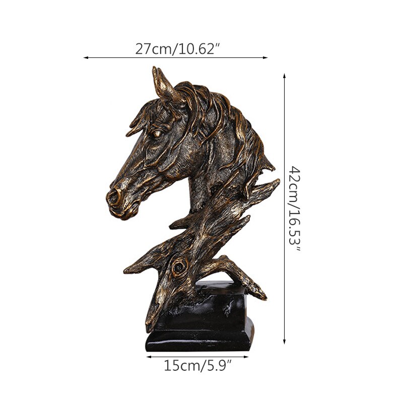 A beautifully hand-painted horse head statue, showcasing intricate details and elegant design, perfect for home decor.