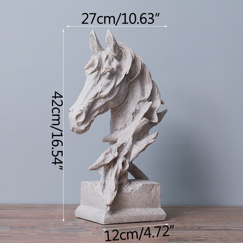 A beautifully hand-painted horse head statue, showcasing intricate details and elegant design, perfect for home decor.