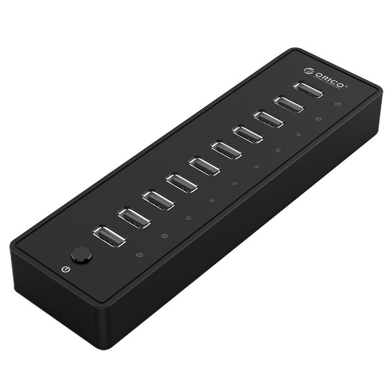 Hot 10 Port USB 2.0 Hub with multiple ports for connecting devices.