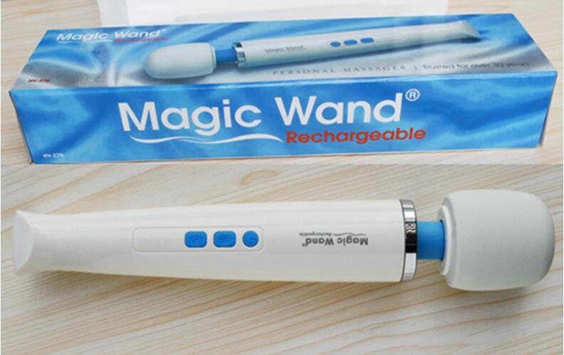 Hot New Magic Wand Powerful AV Vibrator in white, showcasing its sleek design and ergonomic shape for full-body relaxation.