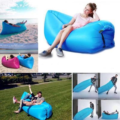 Inflatable Outdoor Lazy Couch Air Sleeping Sofa Lounger in a vibrant color, showcasing its spacious design and comfortable material, perfect for outdoor relaxation.