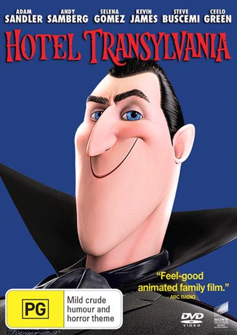 Hotel Transylvania Big Face DVD cover featuring Dracula and Mavis with vibrant colors and fun design.