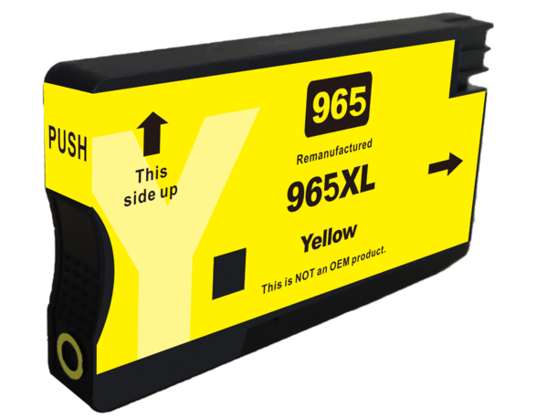 HP 965XL Premium Yellow Compatible Inkjet Cartridge with vibrant yellow ink for high-quality printing.