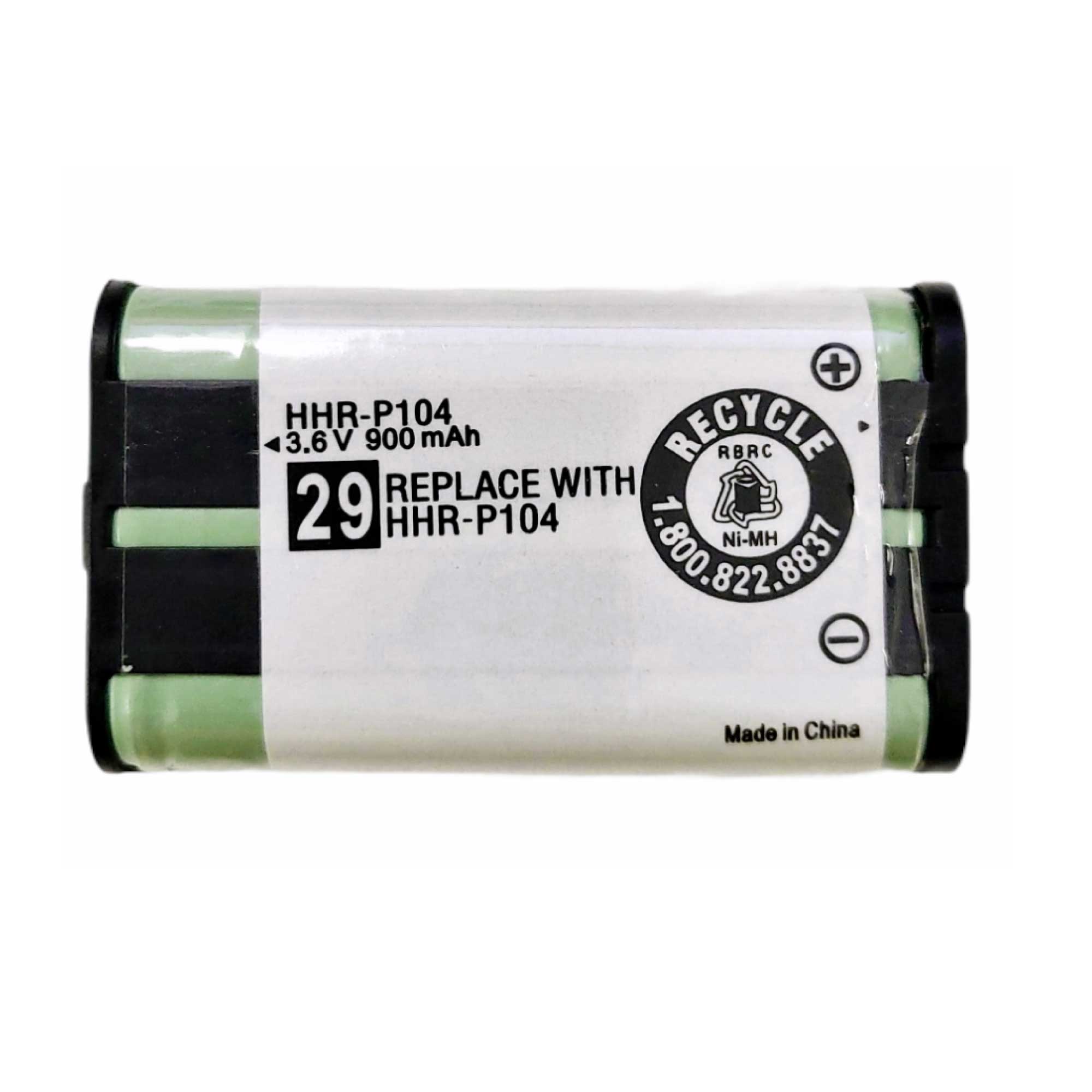 HHR P104 Cordless Phone Battery 3.6V, high-quality replacement for Panasonic and other brands, featuring safety protections.