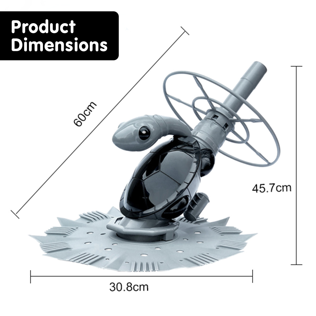 HydroActive Automatic Swimming Pool Vacuum Cleaner Leaf Eater Turtle with a 10-meter hose, designed for efficient pool cleaning.