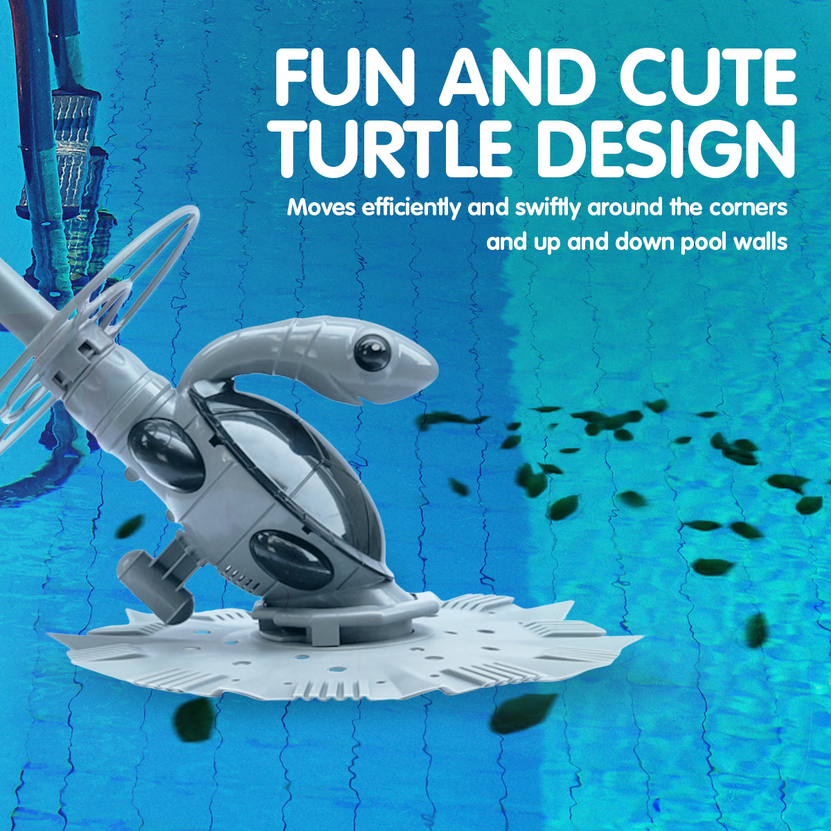 HydroActive Automatic Swimming Pool Vacuum Cleaner Leaf Eater Turtle with a 10-meter hose, designed for efficient pool cleaning.