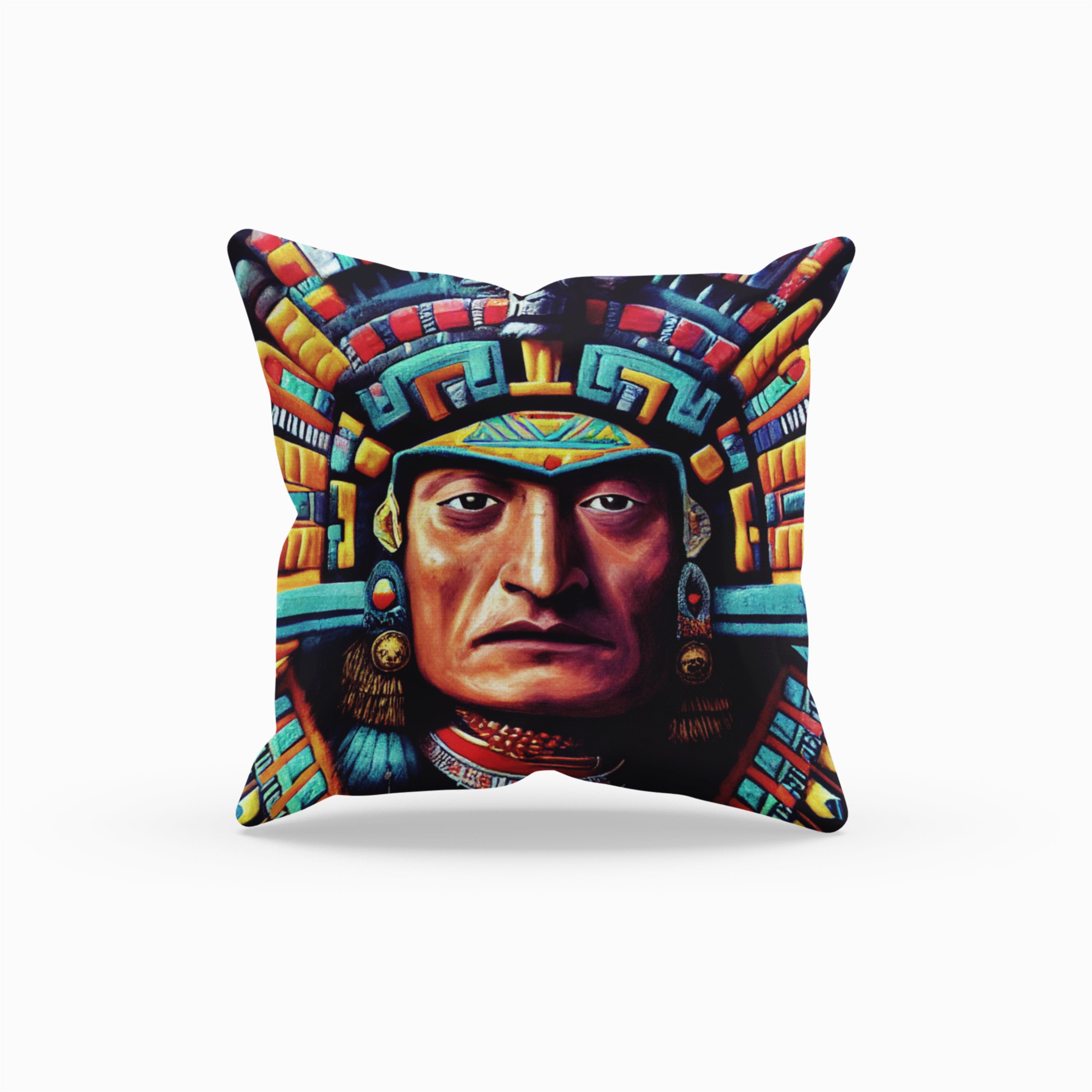 Indigenous Pattern Throw Pillow featuring vibrant colors and intricate designs, perfect for home decor.