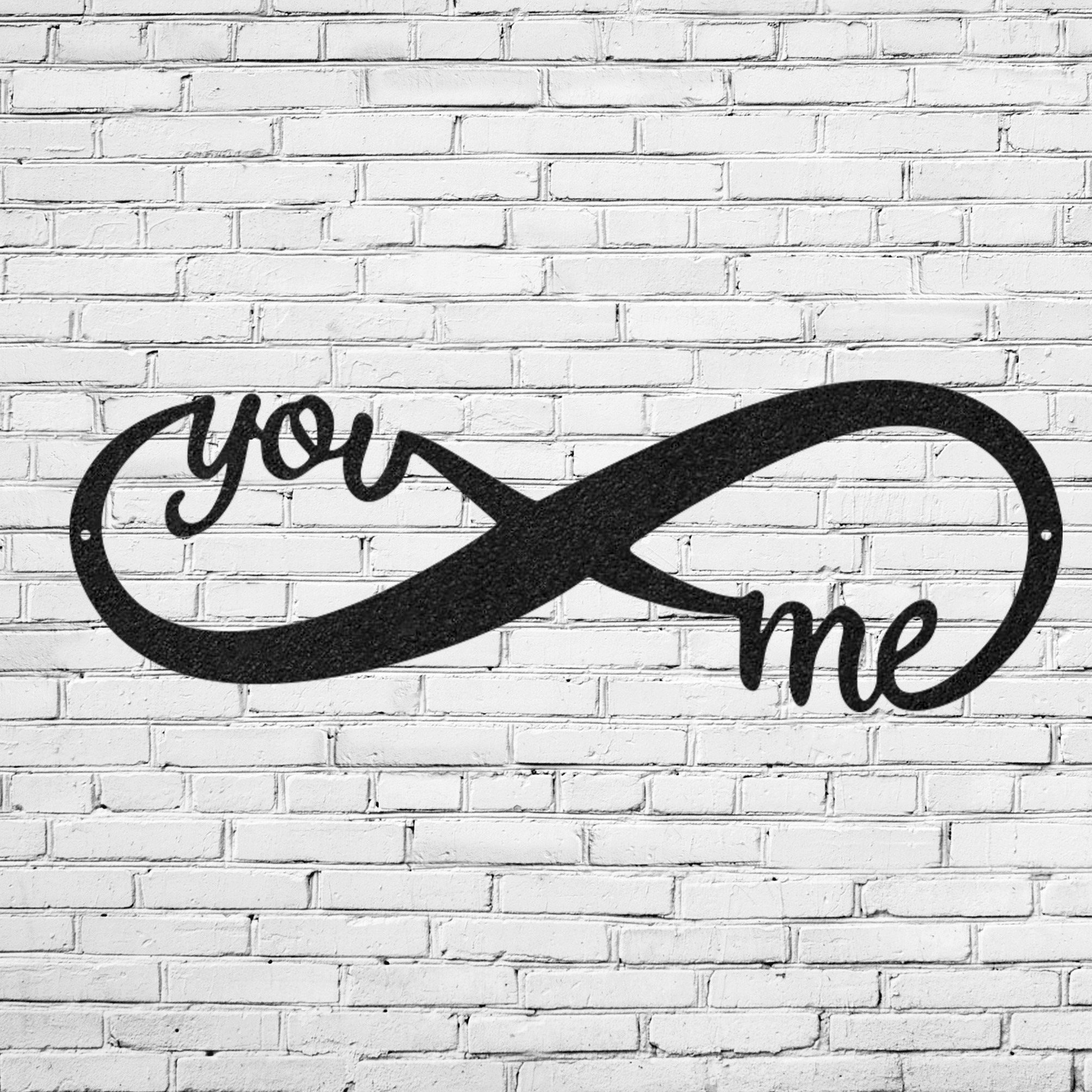 Infinity - You + Me Metal Wall Art, modern design, perfect for indoor and outdoor decor.