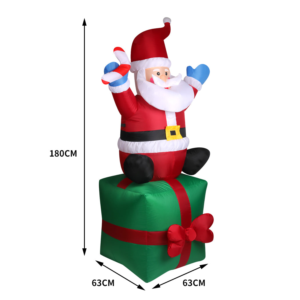 Inflatable Christmas Santa Snowman with LED lights, showcasing vibrant colors and festive design, perfect for holiday decoration.