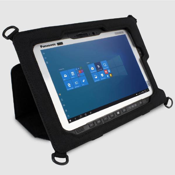 Infocase Toughmate G2 Always-On case for TOUGHBOOK, featuring a durable nylon shell and ergonomic straps.