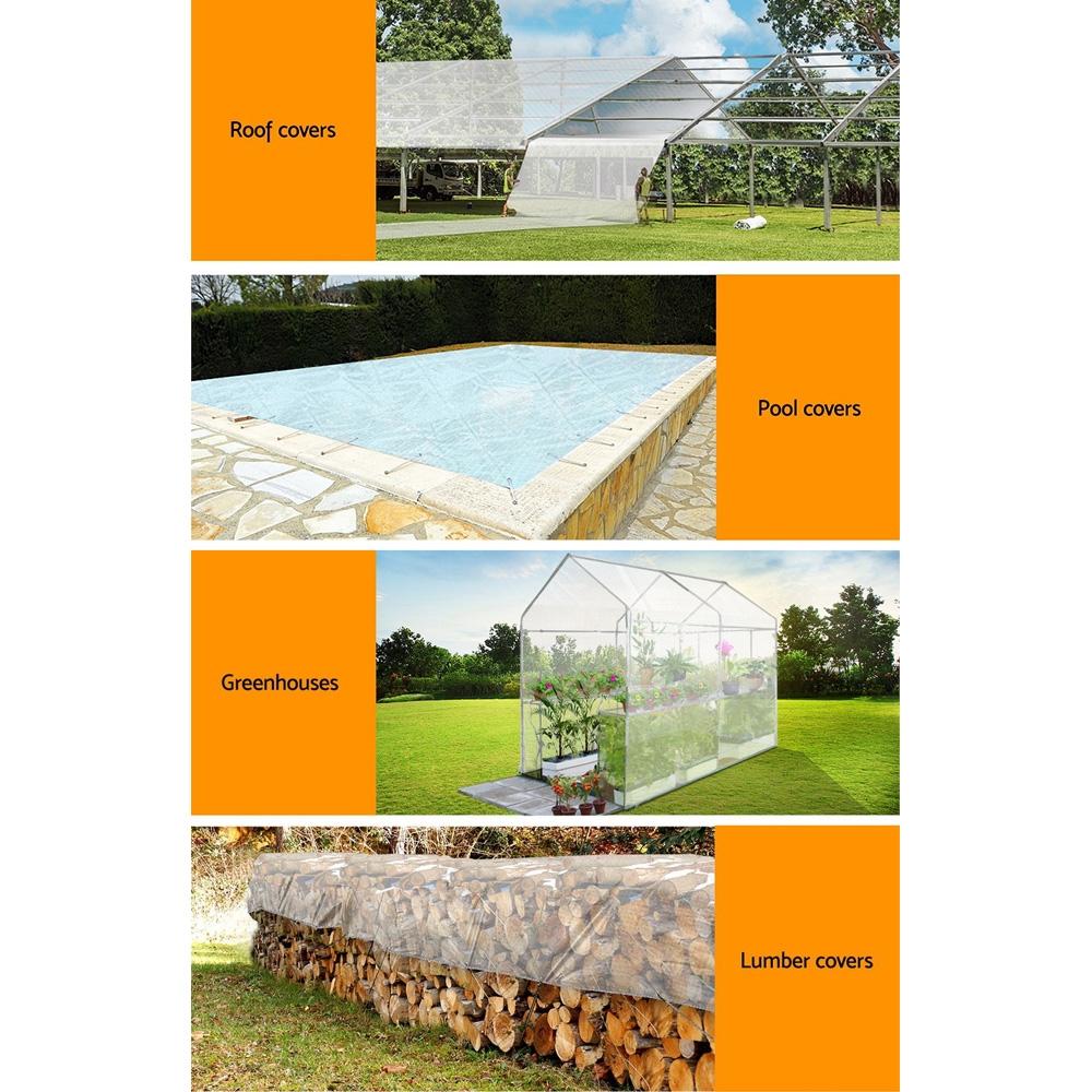 Instahut 6x9m heavy-duty poly tarp, waterproof and UV-resistant, ideal for camping and outdoor protection.