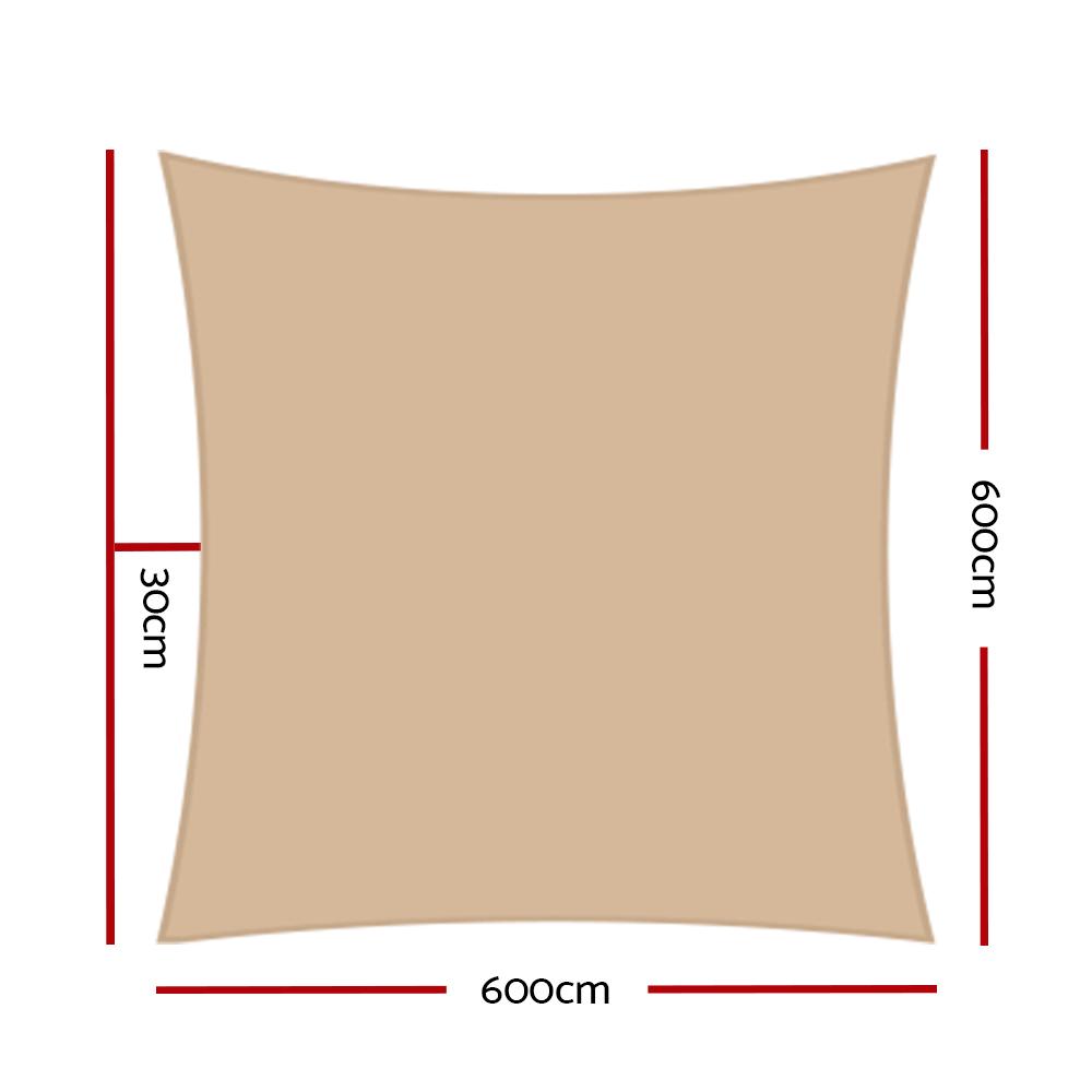 Instahut heavy-duty sand shade sail, rectangular shape, designed for UV protection and weather resistance.