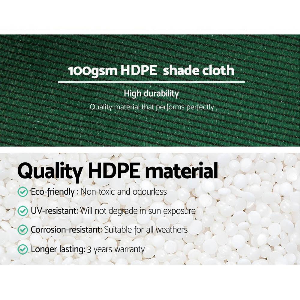 Instahut Sun Shade Cloth Roll in green, showcasing its durable knitted fabric designed for 50% UV protection for plants.