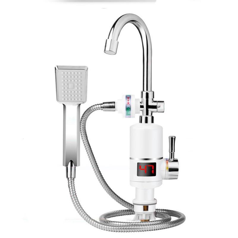 Instant hot water heater electric faucet with sleek design, perfect for kitchens and bathrooms.