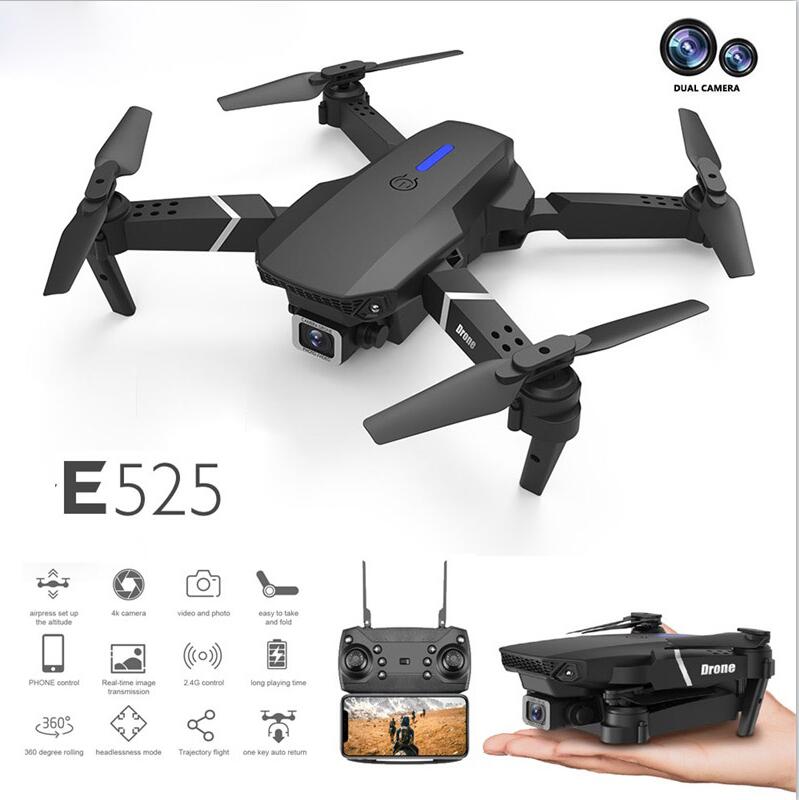 Intelligent Uav Aircraft LS-E525 Drone with 4K HD dual-lens camera and remote control, showcasing its sleek design and advanced features.