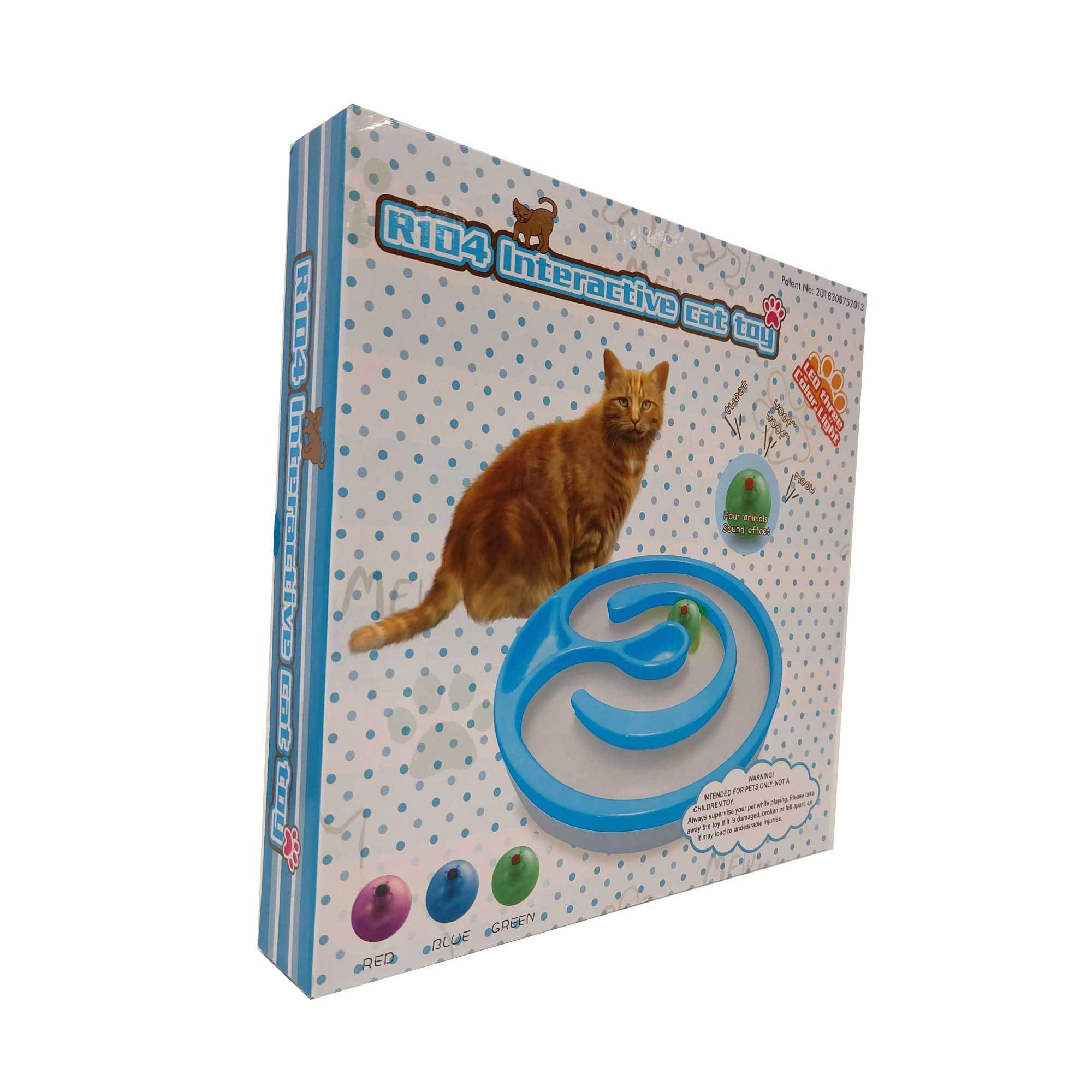 Interactive Cat Track Circle featuring LED sound and light rolling ball, designed for engaging cat playtime.