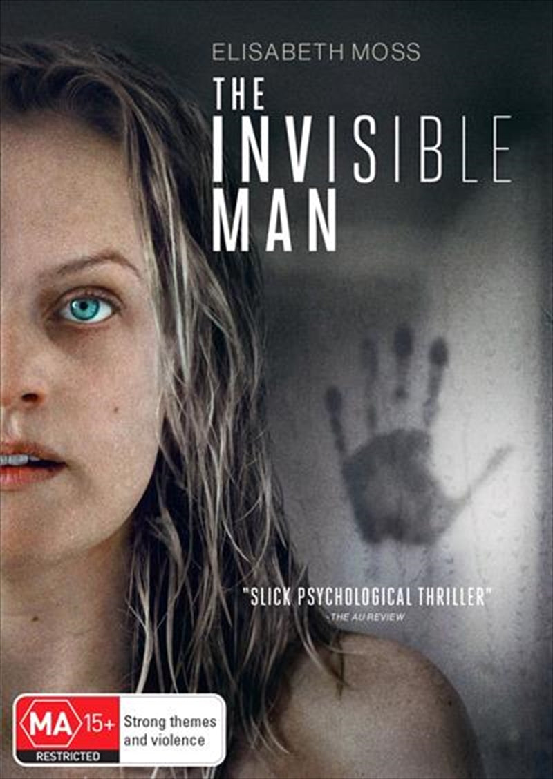 DVD cover of 'Invisible Man' featuring a haunting image of a woman in distress, symbolizing the film's themes of fear and invisibility.