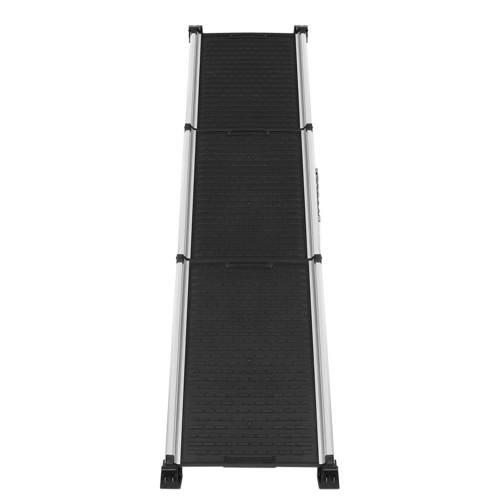 Foldable i.Pet Dog Ramp in black, designed for easy pet access to vehicles, featuring a slip-resistant surface and sturdy aluminum frame.