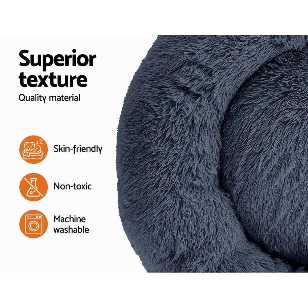 i.Pet Large Dog and Cat Bed in Dark Grey, featuring a soft, durable design with a non-slip base and removable cover.