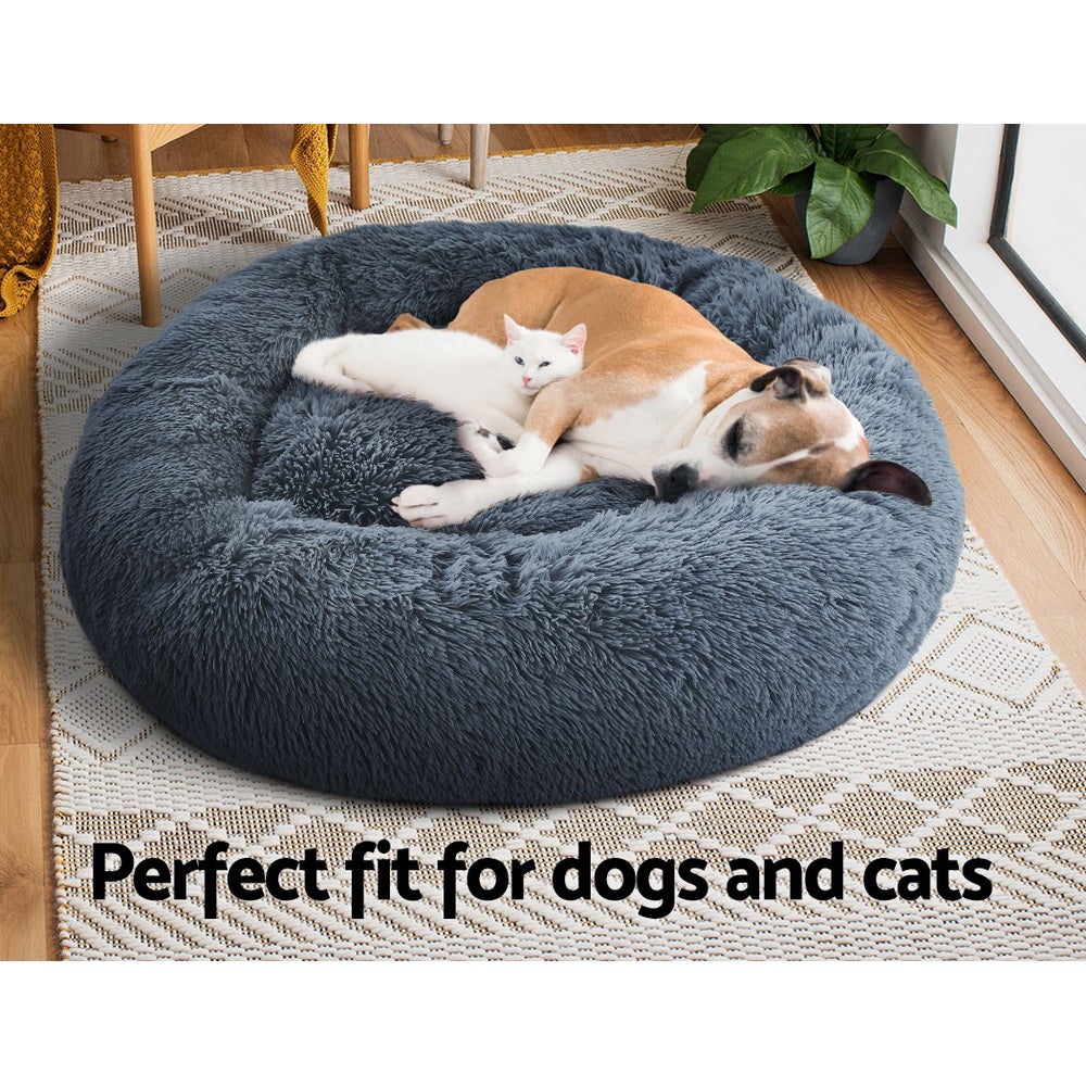 i.Pet Large Dog and Cat Bed in Dark Grey, featuring a soft, durable design with a non-slip base and removable cover.