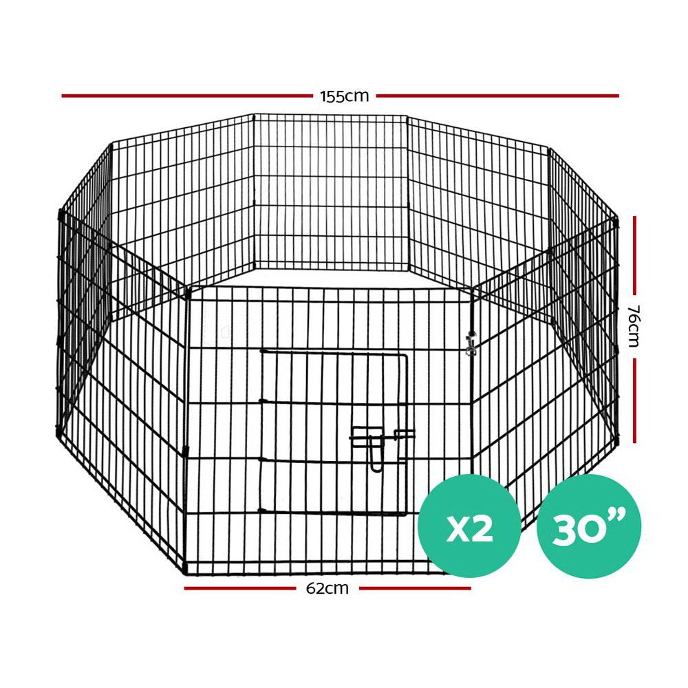 i.Pet Pet Dog Playpen featuring 8 panels made of durable powder-coated steel, designed for safe indoor and outdoor pet play.