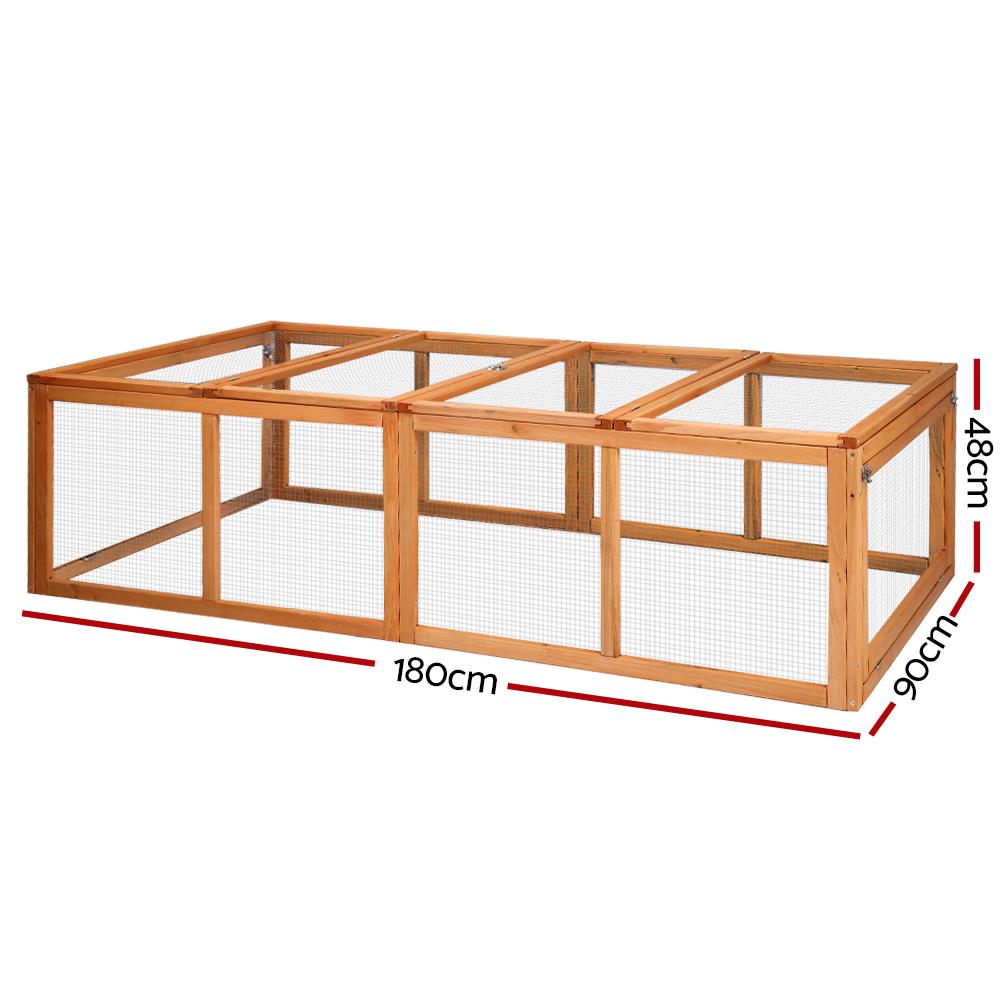 i.Pet Rabbit Hutch Chicken Coop made of fir wood with galvanized wire mesh, featuring a spacious play area and secure locks.