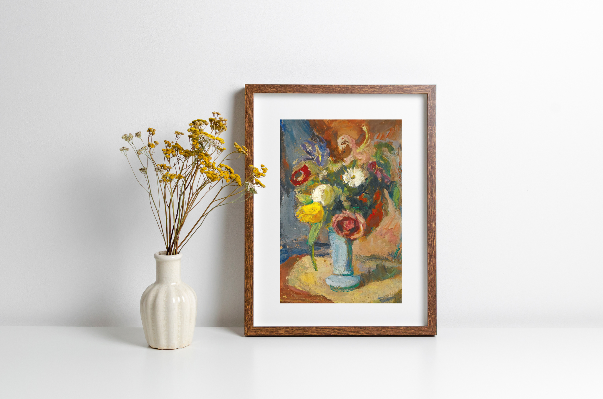 A vibrant Irish Flowers Art Print showcasing colorful floral landscape on museum-grade canvas, perfect for home decor.